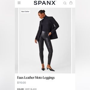 Spanx Faux Leather Moto Leggings